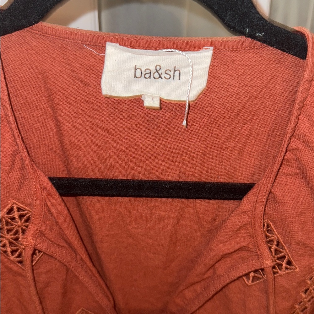 ba&sh Rust Embroidered Blouse - Picture 2 of 6